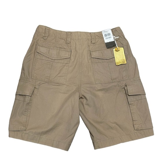 Mens Haggar 32 Medium Shorts Cargo Khaki Durable Workwear 7 Pockets Cotton NWT - Picture 4 of 10